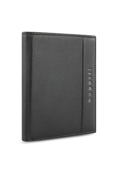 BUGATTI men's vertical wallet, genuine leather, 49160, black