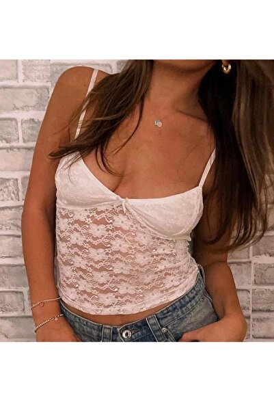 İsra Ayyıldız Moonstar Collection Dekolte çiçekli dantel askılı ayarlanabilen...