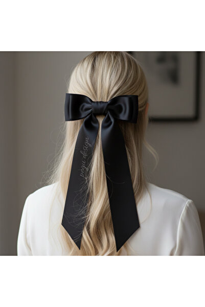 pegu baby collection CUREA LUNGĂ NEGRĂ DIN SATIN CU CATĂ AUTOMATĂ