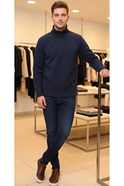 Symirna Polar Thermal Half Zipper Non Pilling Mock Neck Men's Sweatshirt