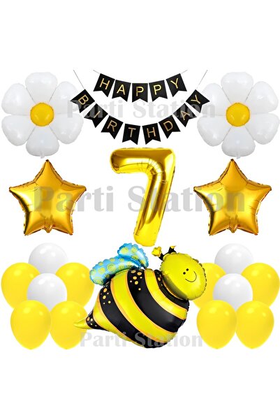 Parti Station Daisy and Bee Concept 7Th Birthday Party Balloon Set