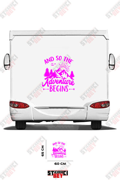 STİCKERCI BEY ملصق للسيارة مع صورة جبلية وكتابة 'الغوص في المغامرة'