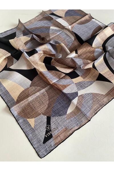 Vissona Eșarfă de mătase Tivil 17647 - 7 - 0028 Model gri încrustat