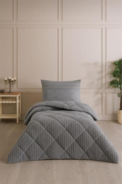 Çeyiz Diyarı طقم نوم جاكار ويلسوفت 3 قطع لشخص واحد لون أنثراسيت