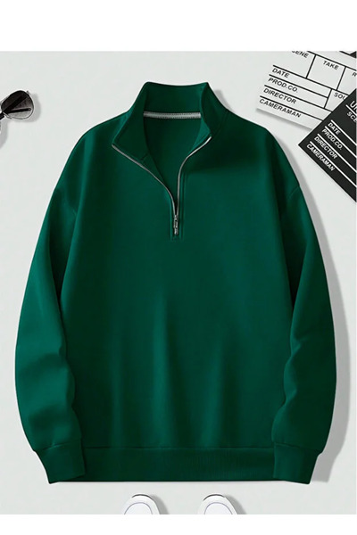 Mayer Butik Hanorac unisex pentru bărbați/femei, de culoare uni, cu guler îna...