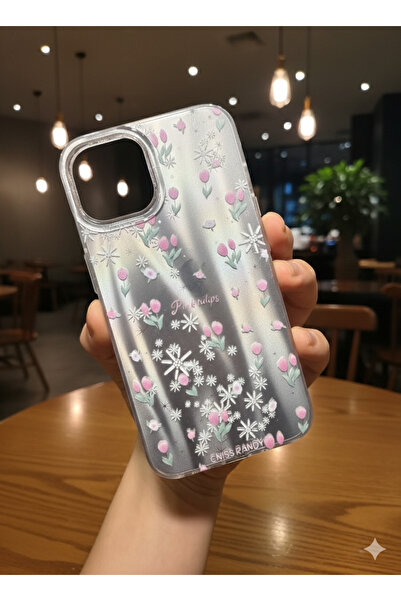 OVADA iPhone 12 Uyumlu Kamera Koruma Çıkıntılı Işıltılı Baskılı Premium Silik...