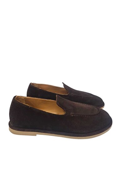 a ayak&kabım official Γνήσιο δέρμα καφέ σουέντ Γυναικεία Loafer Casual Classi...