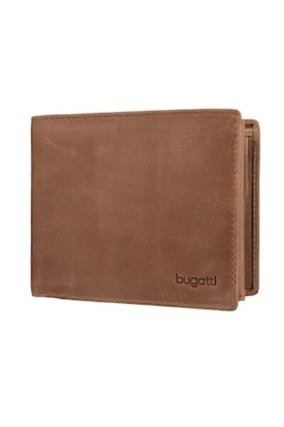 BUGATTI Men's wallet, Bugatti, Volo series 492177, genuine leather, cognac