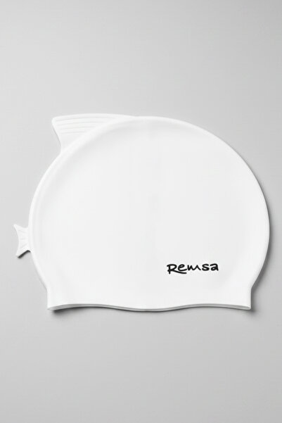 Remsa Mayo Remsa Fin Detail Children's Silicone Pool Swimming Cap Rsb-Ç-01 White