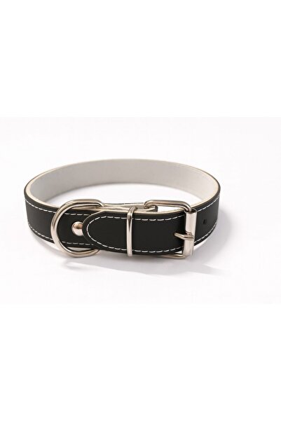 4dog Zgardă din piele 3,0 cm x 60 cm, mărimea 4, neagră