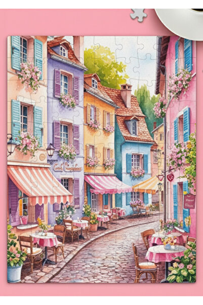 PRİNTOPİA DESİGN لغز المدينة الخيالية الملونة - ديكور هدية - لغز قائم - هدايا...