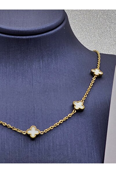 Mosso Steel قلادة من الفولاذ بلون الذهب الأبيض، حجم قياسي، موديل يونكالي