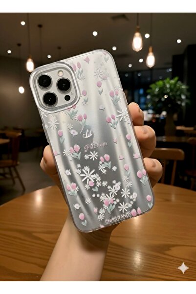 OVADA iPhone 16 Pro Uyumlu Kamera Koruma Çıkıntılı Işıltılı Baskılı Premum Si...