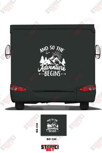 STİCKERCI BEY ملصق للسيارة مع صورة جبلية وكتابة 'الغوص في المغامرة'