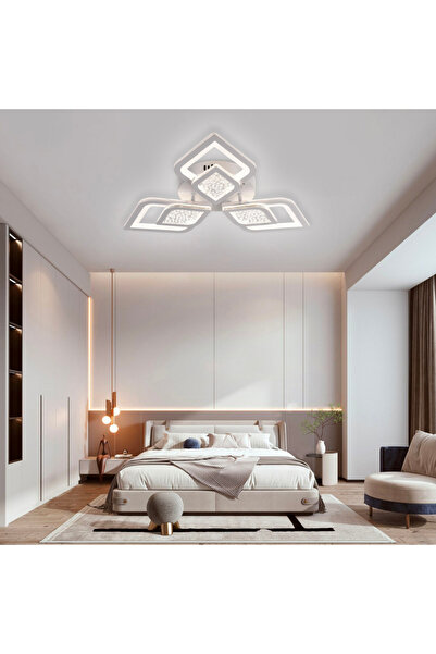 Alista Home DALIA LED Chandelier with Remote 67W, 3 Petals, Cool/Warm/Neutral, Dimmable, White