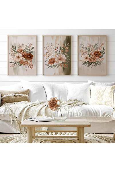 TekTablo Ahşap Çerçeveli Tablo Seti, Duvar Dekorasyonu Tablo Seti