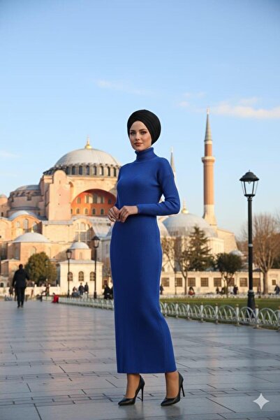 AXXAN kadın bogazlı triko kalem elbise standart beden 40/60 kilo için uygundu...