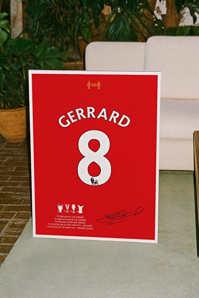 Base Concept Poster cu autograful lui Steven Gerrard 8 (încadrat)