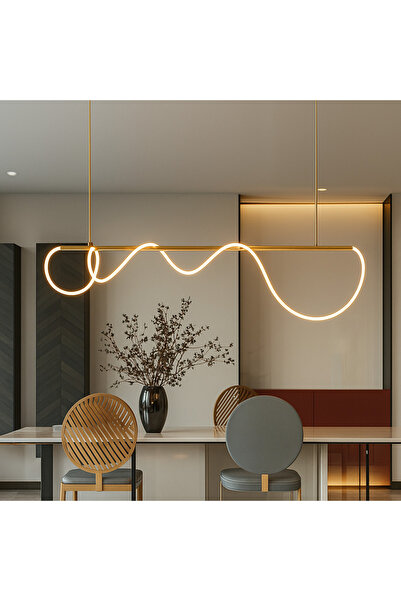 Alista Home Candelabru LED DIVINO cu tub flexibil din silicon – 62 W, ​​lumină reglabilă, auriu