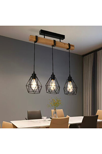 Alista Home Marcellus Chandelier, 3 x E27, Brown Black