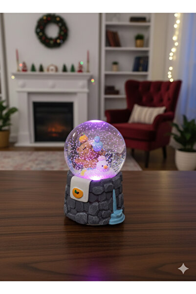 Elit Pofuduk Banyo Yapan Ördek Renkli Işıklı Müzikli Kar Küresi