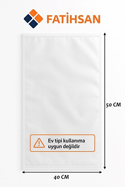 FATİHSAN 40x50 80 Mikron Endüstriyel Vakum Poşeti – 50 Adet