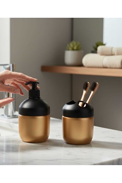 ariana sytle Комплект стъклена сапунерка и държач за четки за зъби Gld