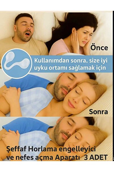 lasting beauty Şeffaf Horlama Engelleyici Burun Bandı – Aparat (3 Adet S/L/M)