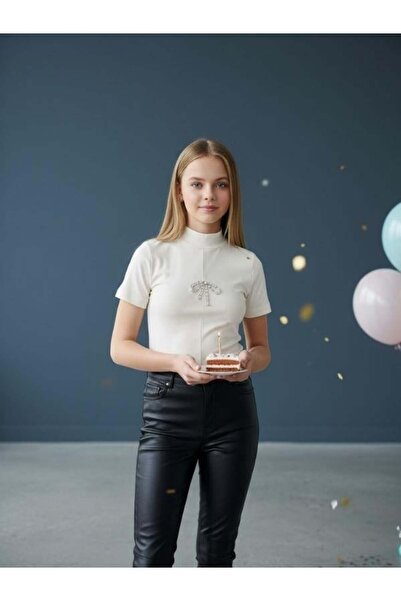 Zekids Μπλούζα με μισό μανίκι με μαλακή υφή για κορίτσια με μισό ζιβάγκο με β...