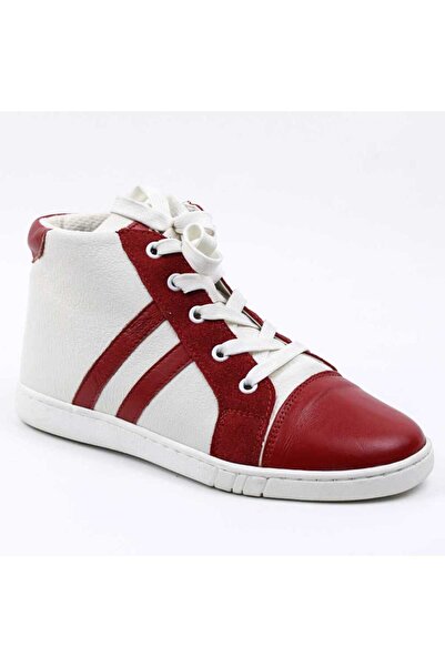 tino Women's sports boots, padded, made of natural leather 3197-WHITE/RED