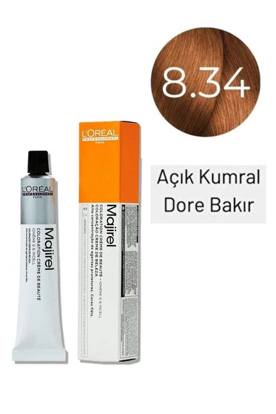 L'oreal Professionnel Majirel Saç Boyası 8.34 Açık Kumral Dore Bakır 60ml- Ye...
