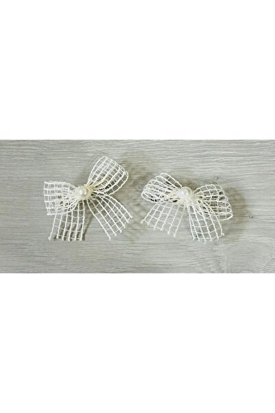 petitbee home Cream Lace Patterned Pearl Ribbon Hair Clip for Mother, Baby, C...