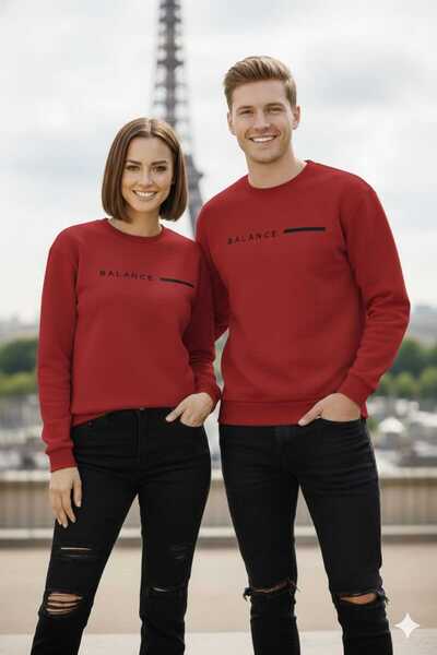 LiyAdaCo Премиум плат Баланс Печатен Овърсайз комплект за двойка Червена вело...