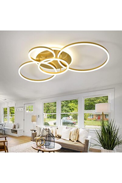 Alista Home RINOVA LED Chandelier with Remote, 4 Rings, 112 W, Warm/Neutral/C...