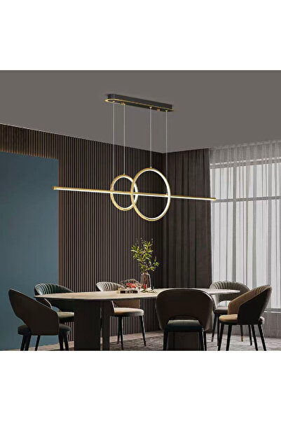 Alista Home Candelabru pandantiv LED CASSANDRA cu telecomandă, 42W, liniar, rece/cald/neutru, reglabil, auriu, reglabil