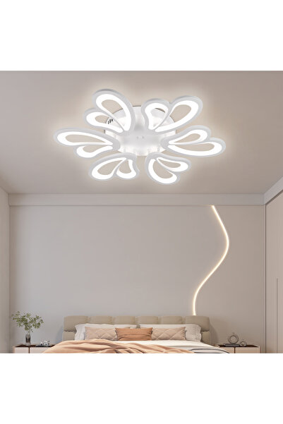 Alista Home BLOSSOM LED Chandelier with Remote 78 W, 6 Petals, 60 cm, Cool/Warm/Neutral, Dimmable, White