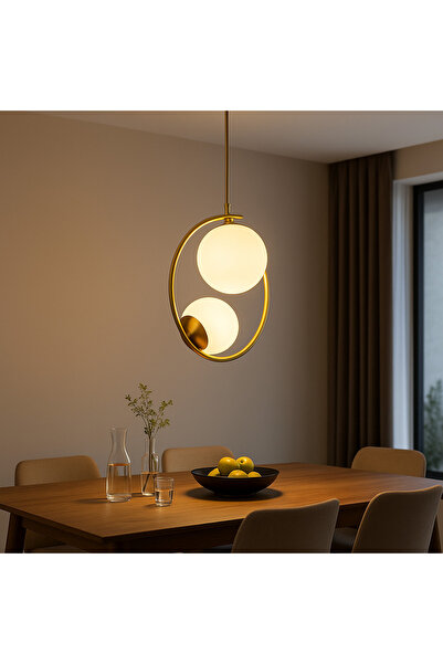 Alista Home LOFT Atelier Chandelier, 2 x E27, White and Gold, Metal, Adjustab...