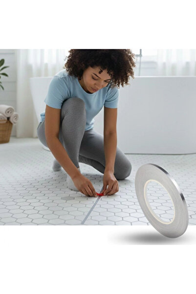 byhodi 0.5 cm Kalınlık Gümüş Renk Fayans Arası Dekoratif Şerit Bandı – 50 Met...