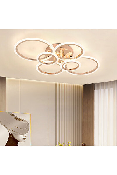 Alista Home BETTY LED Chandelier with Remote, 82W, 6 Rings, Cool/Warm/Neutral...