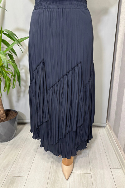 Sentez Fusta cu pliuri Vioala, albastru închis 5475