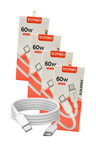 VOTWO عرض 4 كابلات شحن Type-C إلى Type-C من فوتو – قدرة 60 واط – شحن سريع ونقل بيانات عالي الجودة