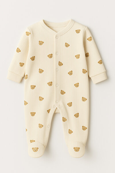 MUNİS BABY Pamuklu %100 Organik Kumaş Çıtçıtlı Bebek Tulum