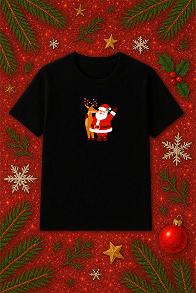 SVART WEAR Μπλουζάκι με θέμα την Πρωτοχρονιά oversized Χριστουγεννιάτικο μπλο...