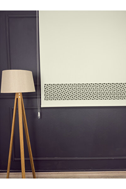 ELSAPERDE Lazer Kesim Krem Stor Perde Güneşlik ( 23Cm Lazer Yükseklik )