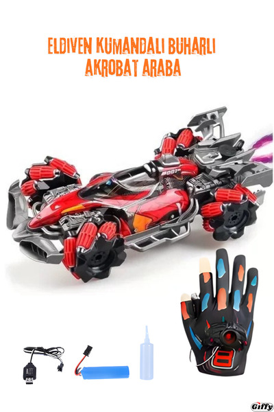 giffy Oyuncak Uzaktan Eldiven Kumandalı Formula 1 Akrobat Araba Bilek Sensörl...