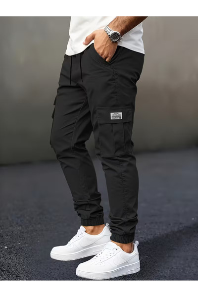 VIKUNYA Men's Cotton Cargo Pants with Side Pockets