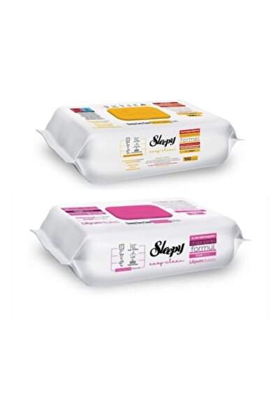 Sleepy Pachet - 2 x Șervețele umede multi-suprafețe ușor de curățat, 100 buc