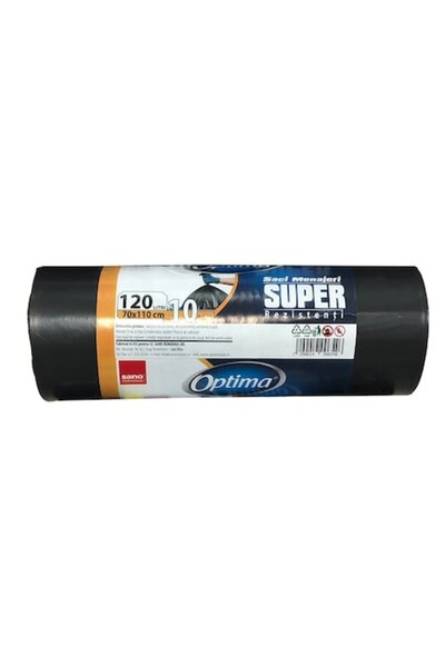 Sano Optima Super Garbage Bags 120L, 10 pcs black