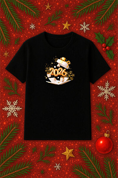 SVART WEAR Μπλουζάκι με θέμα την Πρωτοχρονιά oversized Χριστουγεννιάτικο μπλο...