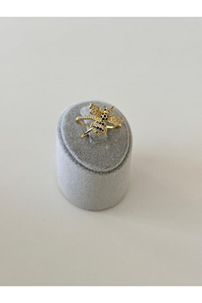 Charmist 14K Çelik Üzeri Altın Kaplama Zirkon Taşlı Ayarlanabilir Yüzük